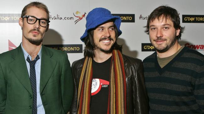 Daniel Johns (L to R), Ben Gillies and Chris Joannou have no plans to get Silverchair back together. Picture: Getty