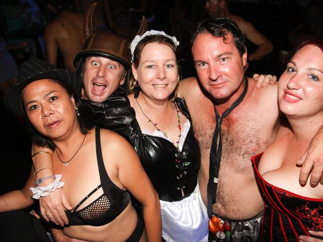 After 30 years of Hooker’s Balls, we bring you the very best photos from the past three decades. This one features Olive Mayhay, Carl Blinco, Grant Sanders and Kim Jeans. PICTURES: NT News photographers