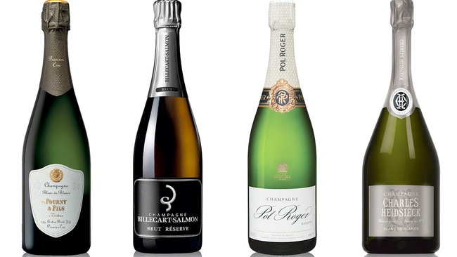 Fourny &amp; Fils blanc de blancs, Billecart-Salmon brute reserve NV, Pol Roger brut reserve NV, Charles Heidsieck Blanc de Blancs NV