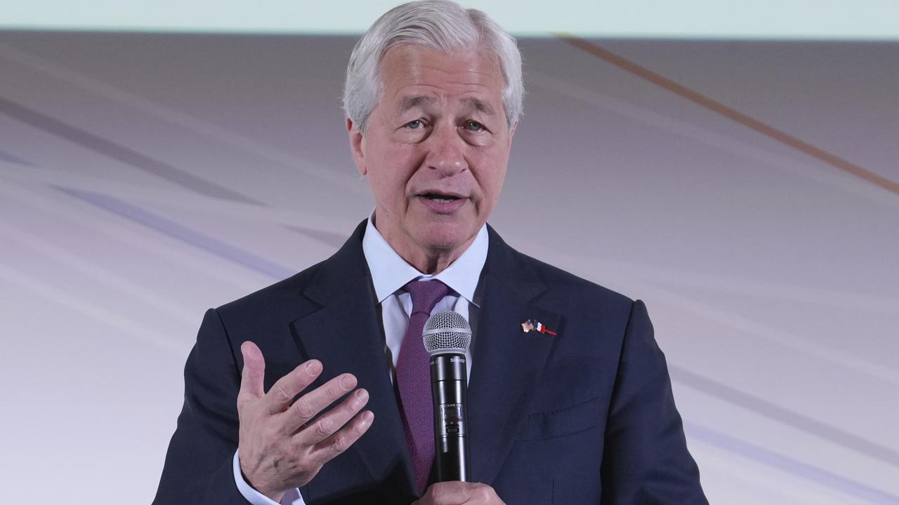JPMorgan Chase CEO Jamie Dimon speaks during the Global Markets Conference in Paris, France. Picture: Michel Euler/AP