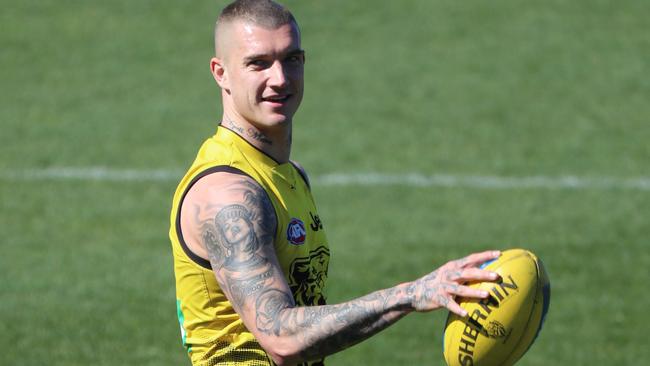 Dustin Martin at Richmond training. Picture: Alex Coppel