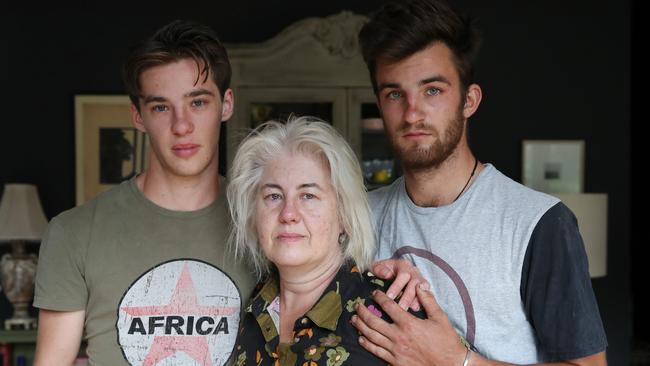 John Clabburn’s wife Melissa with their two sons, Lewis and Josh. Picture: David Swift