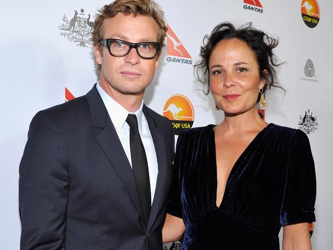 Actors Simon Baker and Rebecca Rigg. Picture: John Sciulli/Getty Images