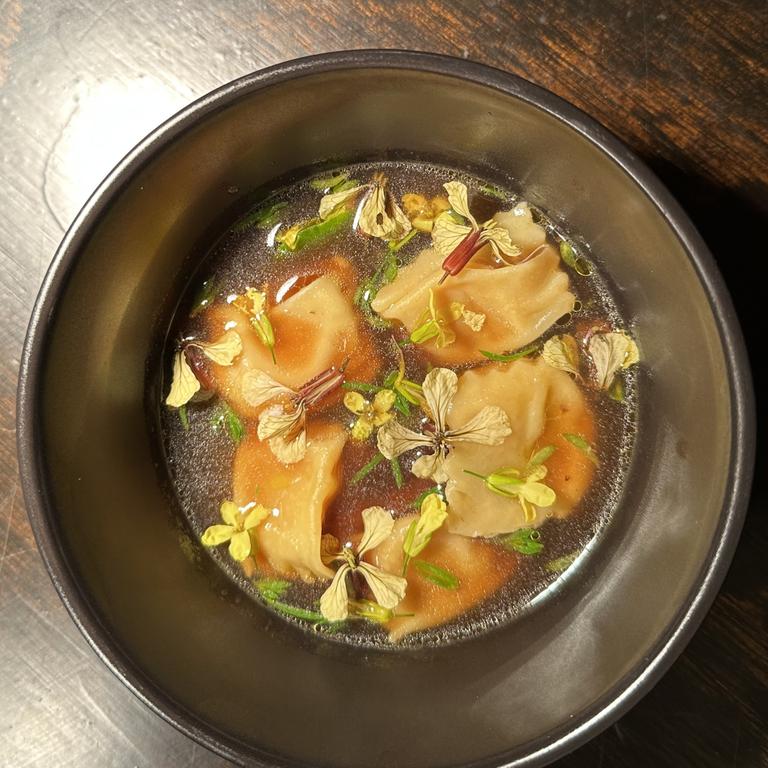 Pumpkin agnolotti, vegetable broth at Elementary, Mount Gambier Picture: Supplied