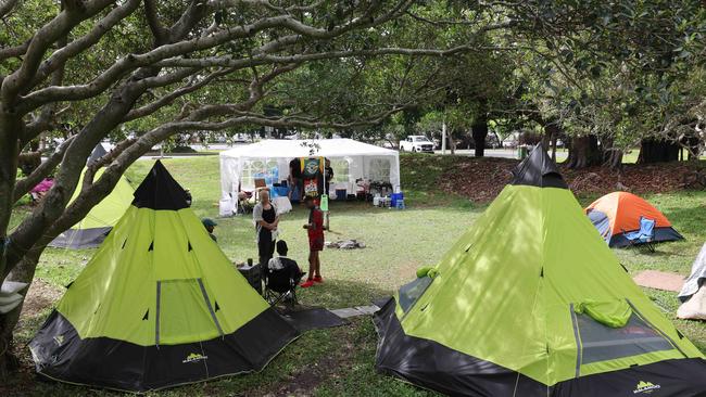 The homeless camp at Carey Park. Picture: Glenn Hampson.