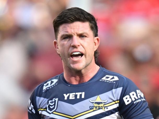 Chad Townsend of the Cowboys looks on during North Queensland's Round 1, 2024 clash with the Dolphins on Suncorp Stadium. Picture: Scott Davis / NRL Imagery