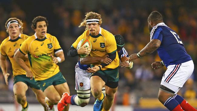 Playing for the Wallabies against France in Melbourne in 2014. (Picture: Getty Images)