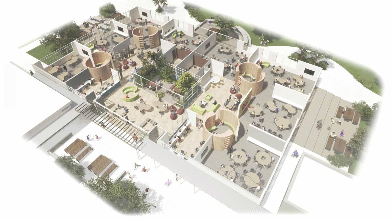 Artist renders are giving Tasmanians a first look at proposed learning spaces for the $11 million redevelopment of Exeter High School Picture: Morrison & Breytenbach Architects. Image from January 2023.