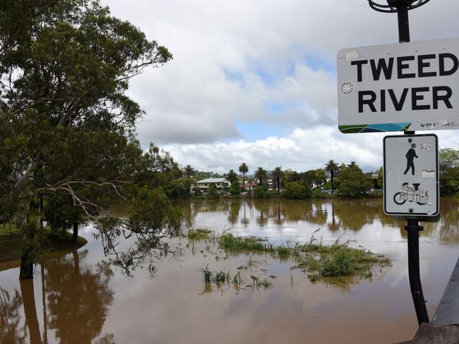 Residents of Murwillumbah were put on high alert as the Tweed River flooded following days of wild weather. Picture: NCA NewsWire / Steve Holland