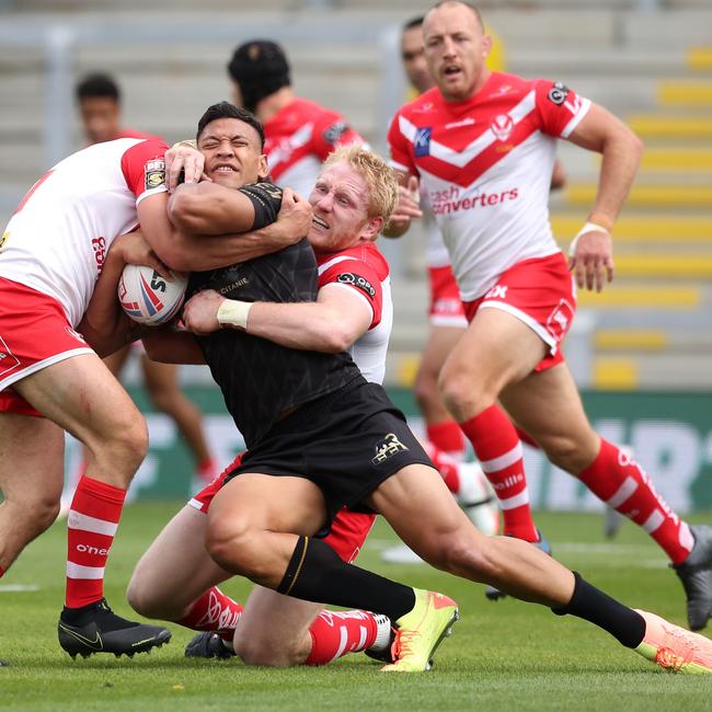 Israel Folau has not been a raging success story in the Super League. Picture: Martin Rickett/PA Images via Getty Images