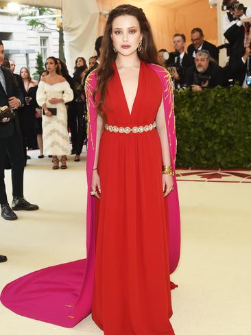 Aussie actress Katherine Langford wears Prada to her first Met Gala. Picture: Getty