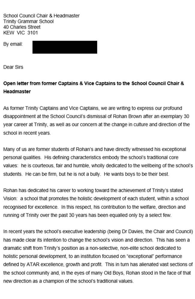 The letter to the council board.