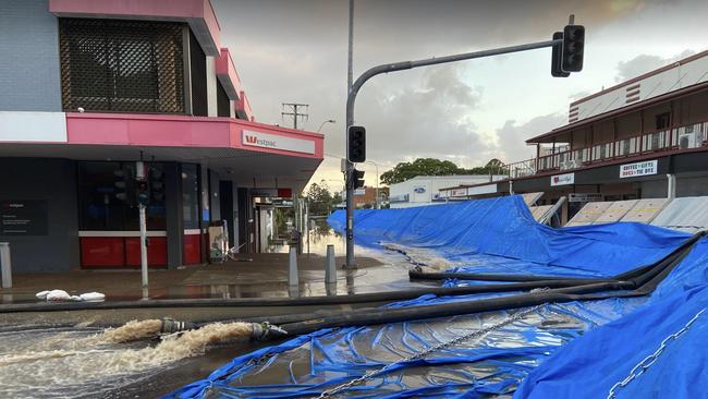 Maryborough CBD was saved from major flooding after the use of a dozen pumps. Photo: Robyne Cuerel