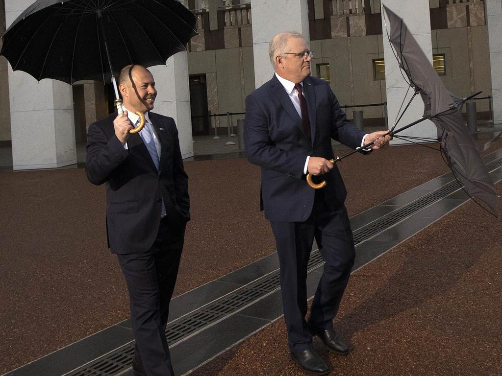 Treasurer Josh Frydenberg and Prime Minister Scott Morrison on Tuesday handed down the most important federal budget since the Second World War. Picture: NCA NewsWire/Gary Ramage