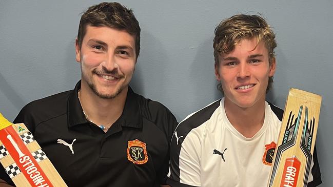 Jono Merlo (left) and Harry Dixon after their respective knocks last weekend.