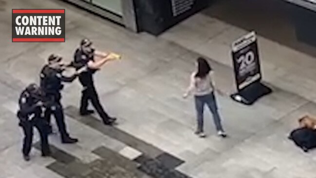 Police taser woman in Rundle Mall