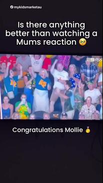 Mollie Callaghan's mum cheers for Olympic gold