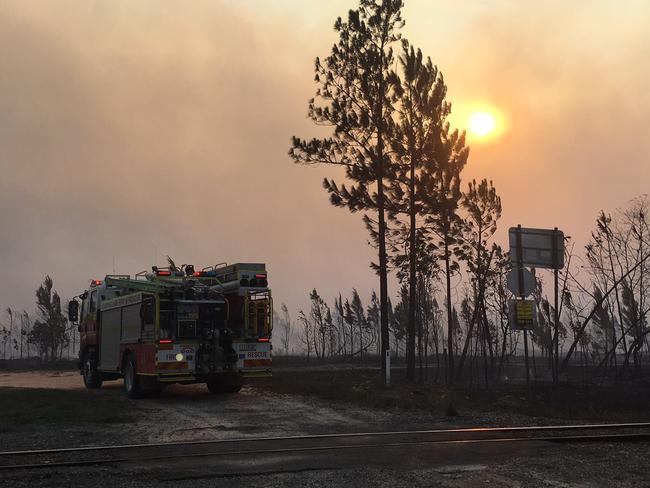 A fire unit at Damper Creek in central Queensland. Picture: QFES Media