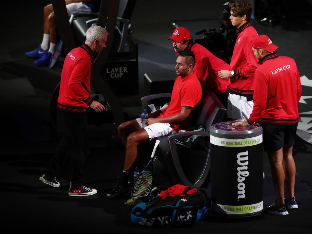 A fan rattled the mercurial Aussie against Roger Federer.