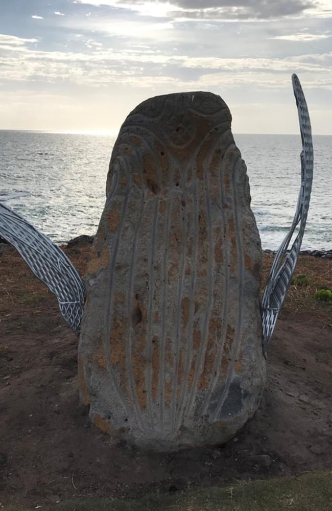 Paul Perry's sculpture Whale Rock was installed on the Bargara Headlands Estate in 2021, and includes fins fabricated by famed Australian artist John Olsen.