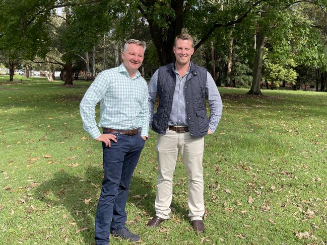 Climate Change and Energy Shadow Minister Chris Bowen with Robertson Labor candidate Dr Gordon Reid in Narara.