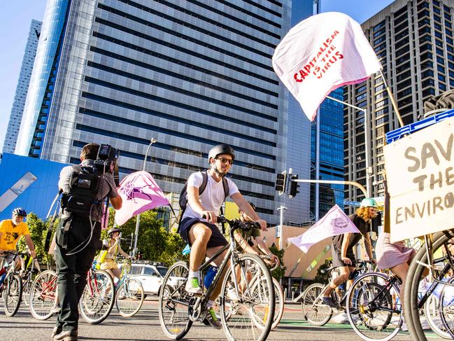 Extinction Rebellion climate change protest through Brisbane CBD, Friday, November 27, 2020 - Picture: Richard Walker