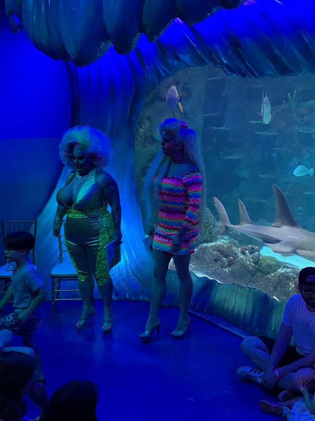 Drag queen story time event in 2020 at the Sea Life Sydney Aquarium.