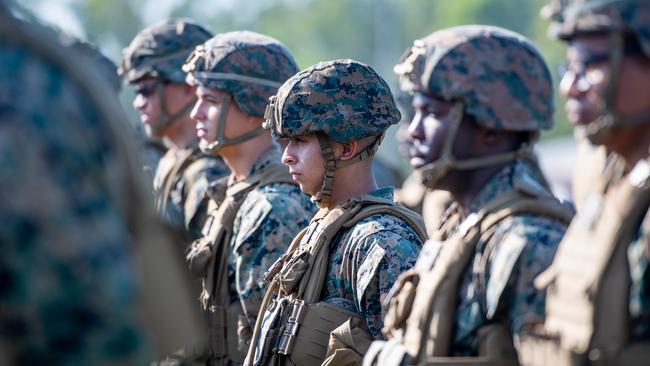 Australian soldiers to welcome Japanese and US counterparts at Robertson Barracks, Darwin. Picture: Che Chorley