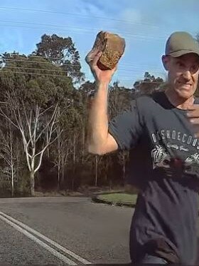 Smith seconds before smashing a car’s window. Picture: Facebook