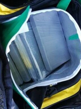 Pictures of eight kilograms of cocaine seized at the Tugun border checkpoint. Source: Queensland Police Service.