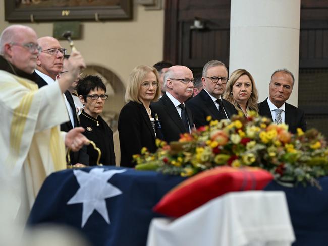 3/11/2023: Prime Minister Anthony Albanese, Queensland Premier Annastacia Palaszczuk at the State Funeral Service for the Hon William (Bill) George Hayden AC, at St. MaryÃ¢â¬â¢s Catholic Church, Ipswich   pic: Lyndon Mechielsen/Courier Mail