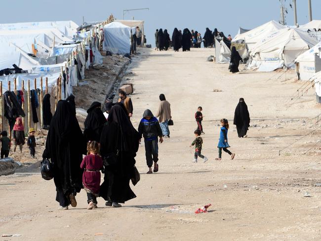 The al-Hawl refugee camp, where a number of Australians are marooned. Picture: AFP