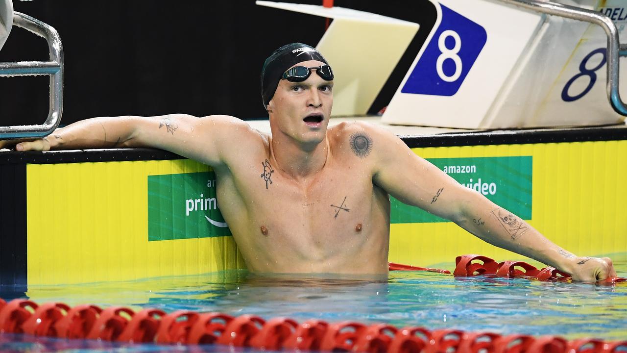 Cody Simpson after finishing the men's 200m butterfly final in Adelaide. Picture: Mark Brake/Getty Images