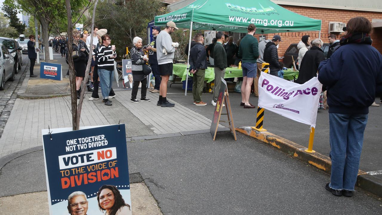 People in East Melbourne are getting their vote in early. Picture: NCA NewsWire / David Crosling