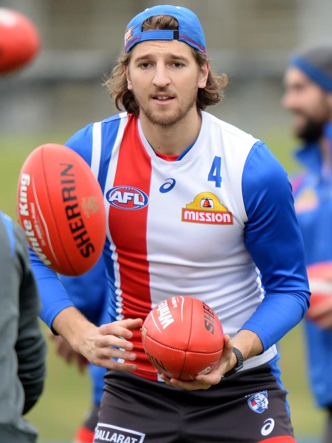 Marcus Bontempelli at Western Bulldogs training.