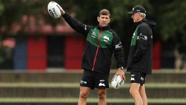 Wayne Bennett and Jason Demetriou worked together at the Rabbitohs. Picture: Mark Metcalfe/Getty Images