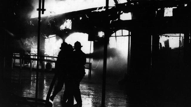 Firefighter battle the Luna Park blaze which claimed the lives of seven people in 1979.