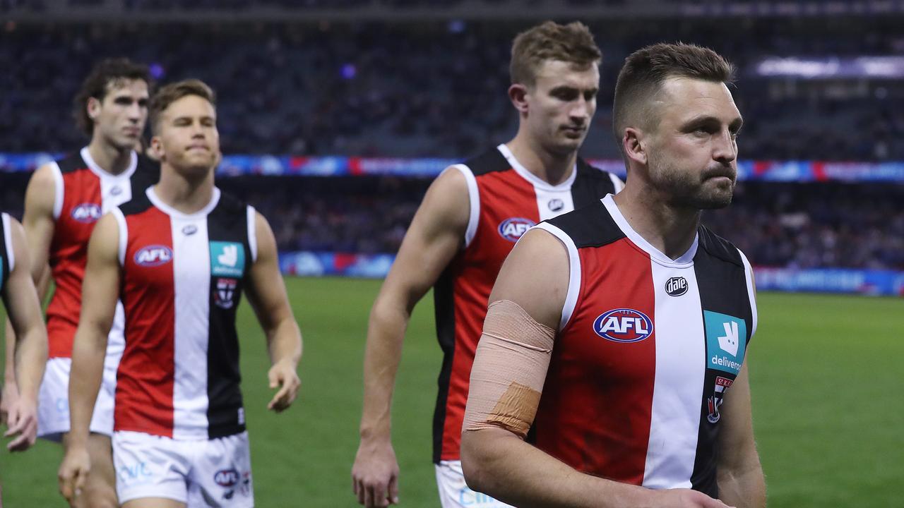 Jarryn Geary is set to step down as St Kilda co-captain, after five years as skipper. Picture: Michael Klein.