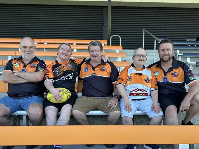 Coaches and participants from The Entrance Rugby League club's Tigers Trytime disability rugby league program. Picture: supplied