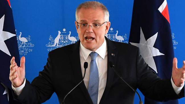 Prime Minister Scott Morrison has flagged regulating social media giants. Picture: Getty Images