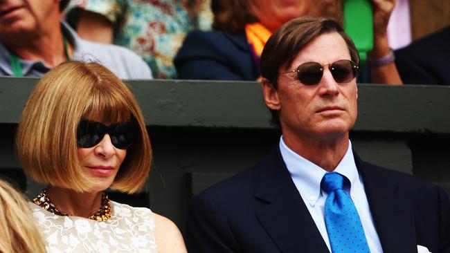 Wintour and ex Shelby Bryan in 2014. Picture: Clive Brunskill/Getty