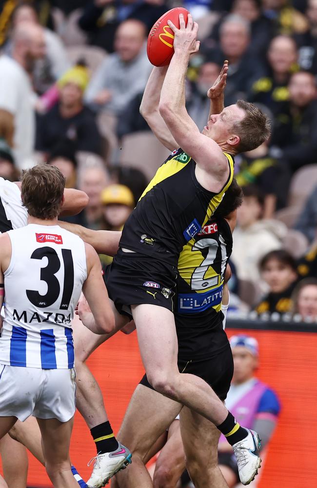 Jack Riewoldt turned back the clock in his final game. Picture: Michael Klein