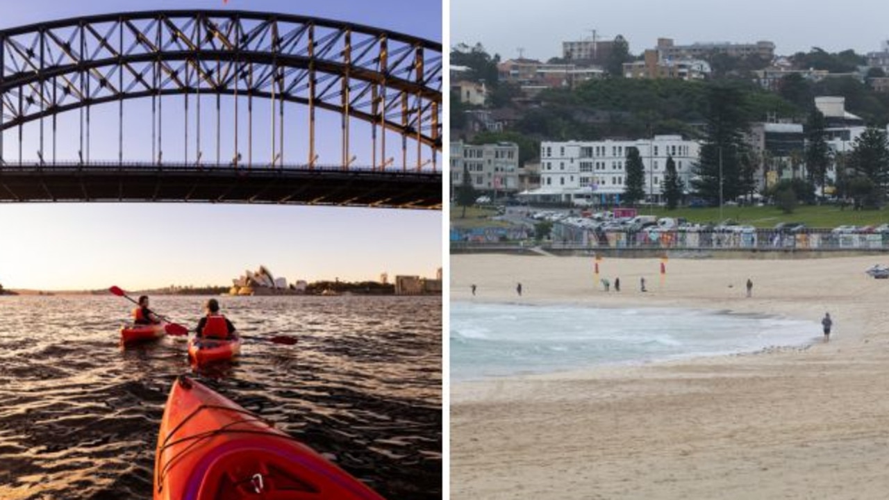 Out: The Sydney Harbour Bridge and Bondi Beach. Pictures: NSW Government/Gaye Gerard