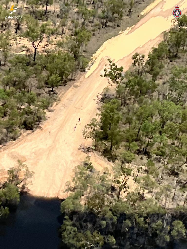 The couple got sick from drinking the muddy creek water and were covered in bug bites. Picture: LifeFlight