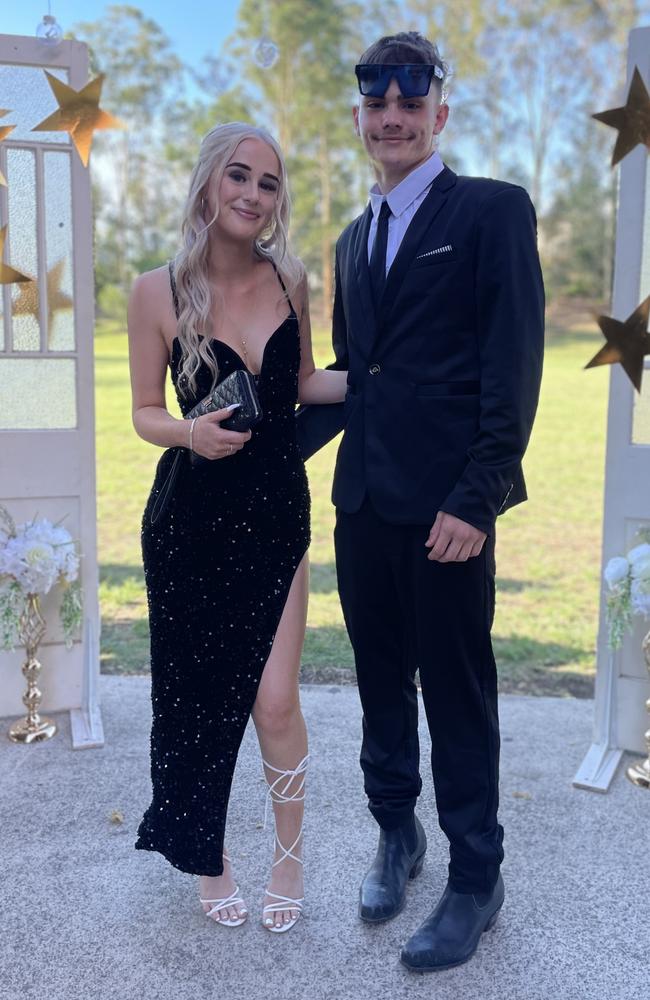 Melissa Maher and Jackson Sheen arrive at the 2024 Gympie State High School graduation formal.