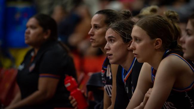 The Darwin Salties women's team looking on. Picture: Thommo's Photography