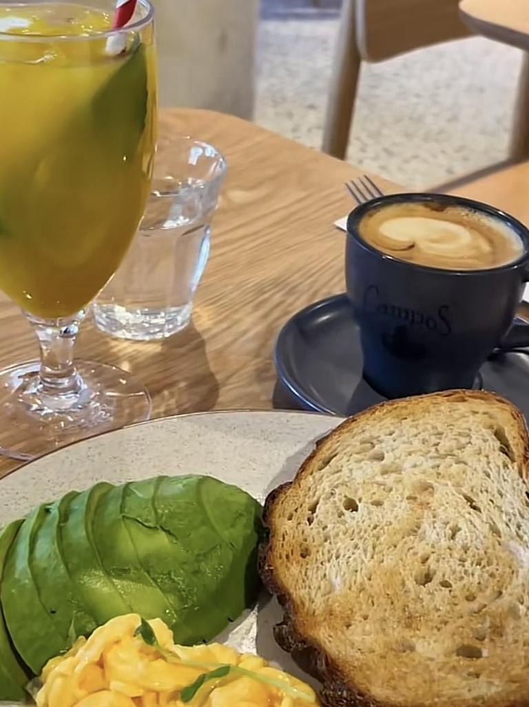 Breakfast in the cafe. Picture: TikTok/@cass.xx.b