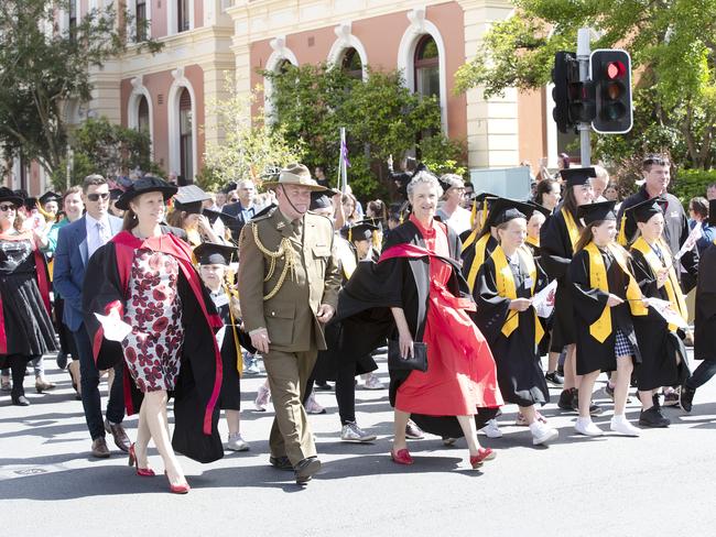Town and Gown at the UTAS Graduation, Launceston. PICTURE CHRIS KIDD