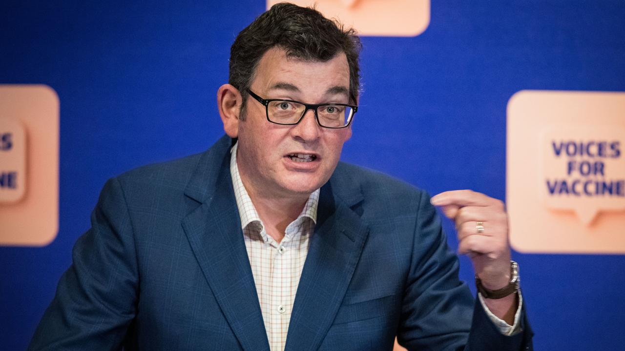 Victorian Premier Daniel Andrews speaks to the media at the daily press conference. Picture: Darrian Traynor/Getty Images