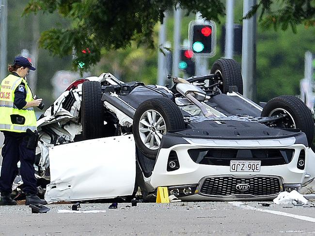 A number of children are dead this morning after a crash at a Garbutt intersection, Townsville. The children understood to be between the ages of eight and 12-years-old, have died after their car crashed at the intersection of Duckworth St and Bayswater Rd at 4.30am. PICTURE: MATT TAYLOR